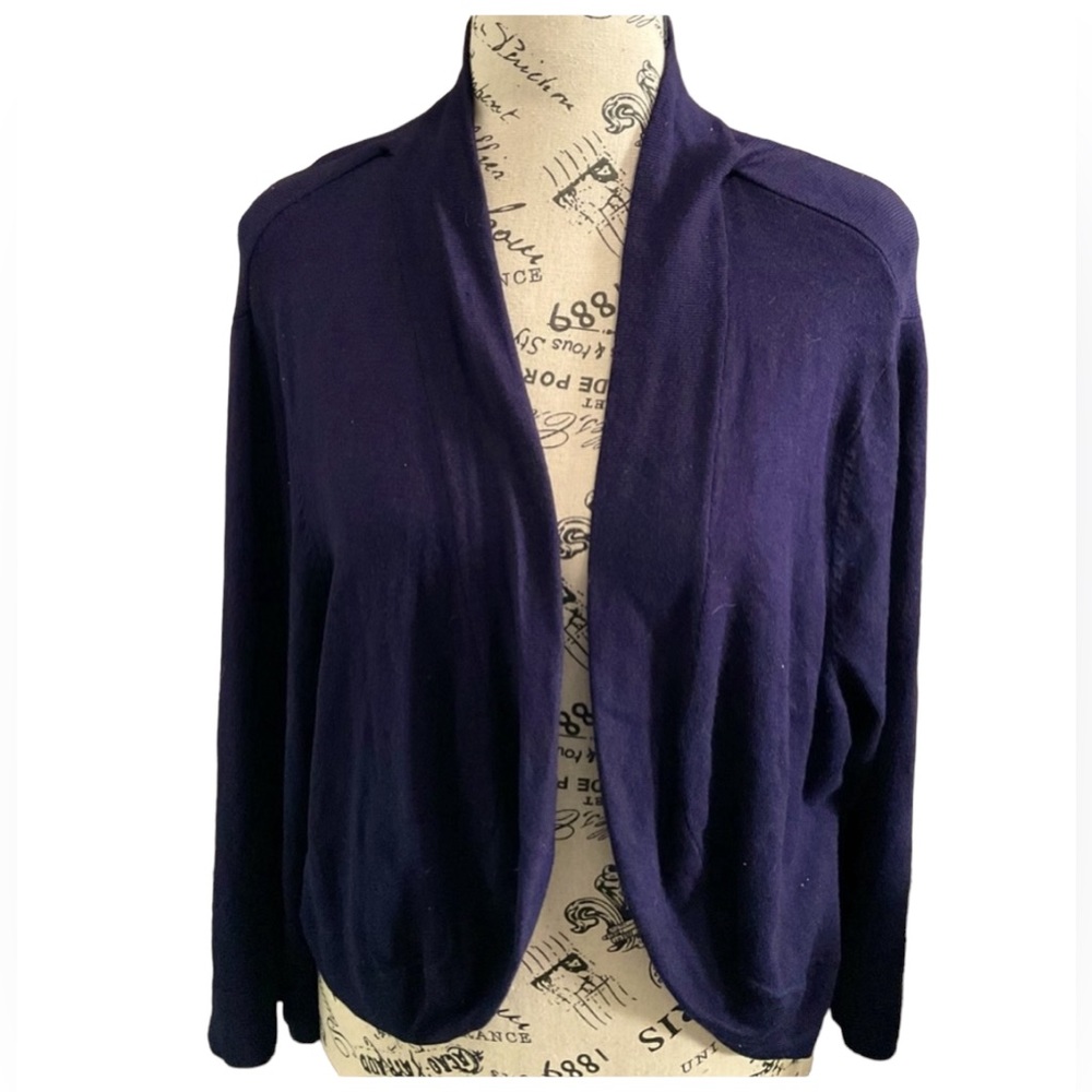 Navy Plus Size Eliza Shrug Sweater